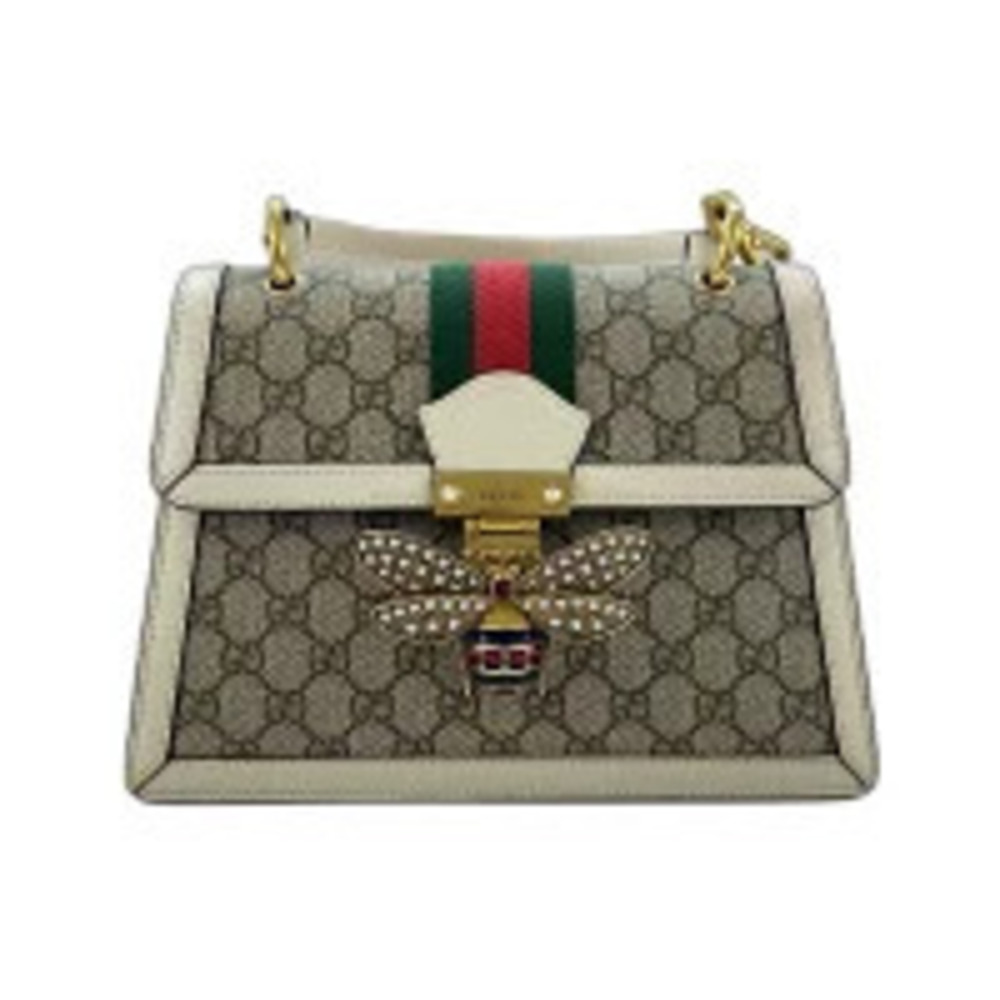 Gucci Leather Queen Margaret Handbag Beige Cream